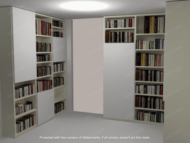 Progetto camera da letto libreria su misura 3D Wedomo Seregno Monza e Brianza Milano