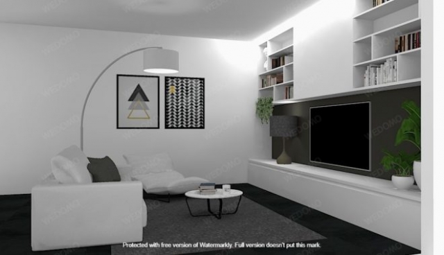Progettazione d'interni 3D soggiorno su misura Seregno Monza e Brianza Milano