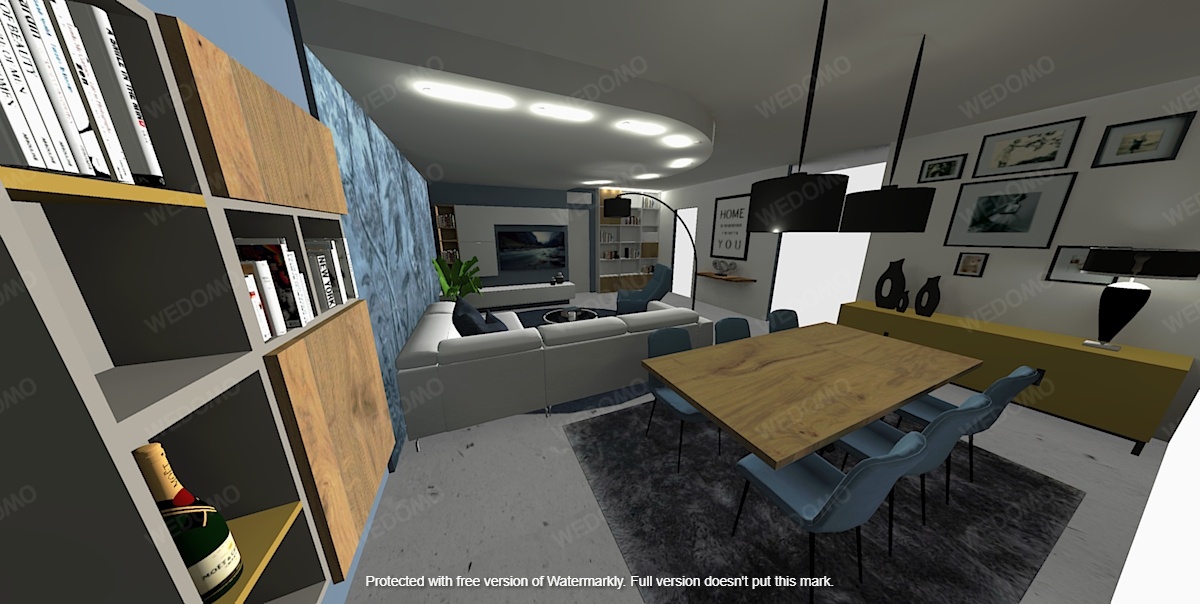 Progettazione d'interni 3D soggiorno su misura Seregno Monza e Brianza Milano